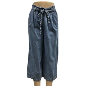 Cato Est 1946 Wide Leg Paperbag Pull On 2 Pocket Jeans Tie Belt Womens Medium